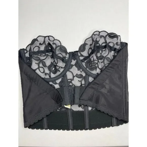 Vintage Victoria Secret Black Lace Corset Size 34C Gold Label - Picture 4 of 10